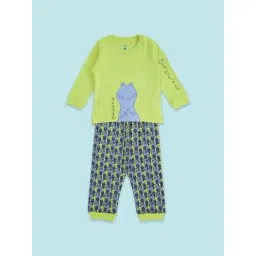 Pantaloons Baby Green & Blue Cotton Printed Full Sleeves T-Shirt Set-picture-31