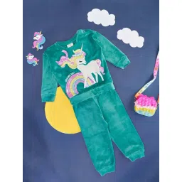 Pantaloons Baby Green Cotton Embellished Full Sleeves Sweatshirt Set-picture-15