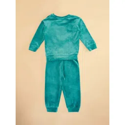 Pantaloons Baby Green Cotton Embellished Full Sleeves Sweatshirt Set image 3