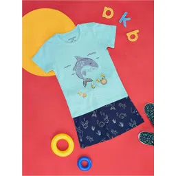 Pantaloons Baby Infant Boys Graphic Printed Pure Cotton T-Shirt With Shorts-picture-46