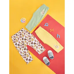 Pantaloons Baby Infant Boys Pack Of 3 Mid-Rise Cotton Track Pants-picture-24