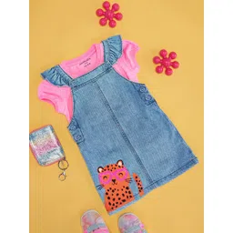Pantaloons Baby Infant Girls Cotton Dungaree With T-Shirt-picture-38