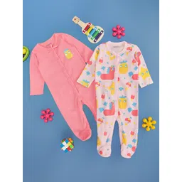 Pantaloons Baby Infant Girls Pack Of 2 Printed Cotton Sleepsuit-picture-49