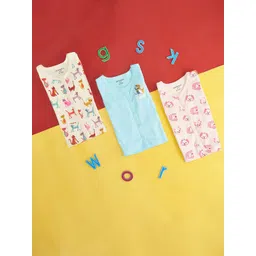 Pantaloons Baby Infant Girls Pack Of 3 Graphic Printed Mandarin Collar Cotton T-shirts-picture-48