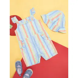 Pantaloons Baby Infant Girls Striped Square Neck Cotton Romper-picture-14