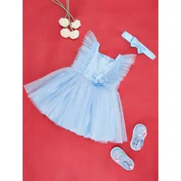 Pantaloons Baby Infants Girls Self Design Ruffles Cotton Fit & Flare Dress-picture-31