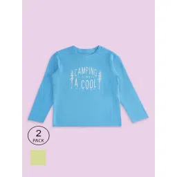 Pantaloons Baby Kids Blue & Yellow Cotton Printed Full Sleeves T-Shirt-picture-29