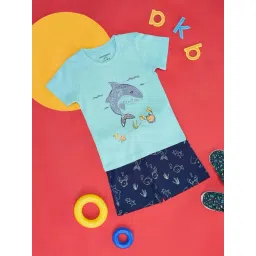 Pantaloons Baby Kids Blue Cotton Printed T-Shirt Set-picture-16
