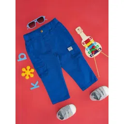 Pantaloons Baby Kids Classic Blue Cotton Regular Fit Pant-picture-35