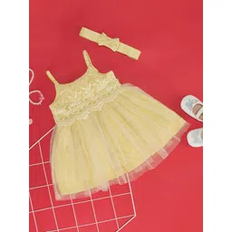 Pantaloons Baby Kids-Girls Self Design Shoulder Straps Lace Inserts Fit & Flare Dress-picture-20