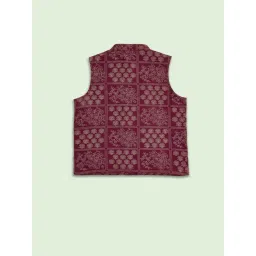 Pantaloons Baby Kids Maroon Cotton Printed Waistcoat image 2