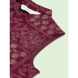 Pantaloons Baby Kids Maroon Cotton Printed Waistcoat image 3