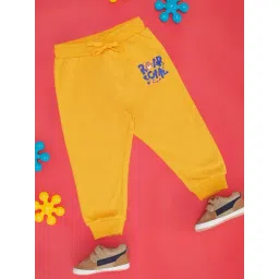 Pantaloons Baby Kids Yellow Cotton Joggers-picture-21