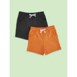 Pantaloons Baby Orange & Grey Cotton Regular Fit Shorts (Pack of 2)-picture-45