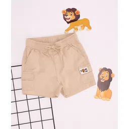 Pantaloons Baby Roar Some Text Patch Embroidered Shorts - Birch-picture-17
