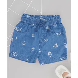 Pantaloons Baby Strawberry Printed Shorts - Blue-picture-16