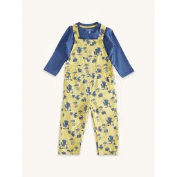 Pantaloons Baby Yellow & Blue Cotton Printed Full Sleeves Dungaree Set-picture-17