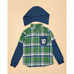 pantaloons junior Boys Checked Regular Fit Shirt image 2