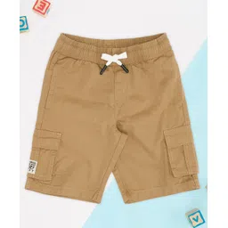 Pantaloons Junior 100% Cotton Woven Solid Shorts - Khaki-picture-19