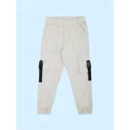 Pantaloons Junior Beige Cotton Regular Fit Joggers-picture-31