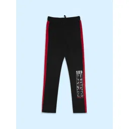 Pantaloons Junior Black Cotton Printed Trackpants-picture-26