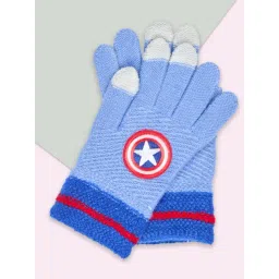Pantaloons Junior Blue Color Block Gloves-picture-32