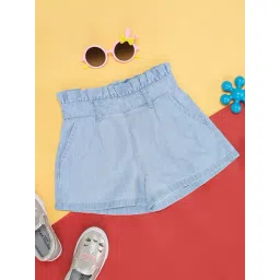 Pantaloons Junior Blue Cotton Flared Fit Shorts-picture-10