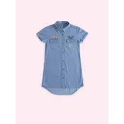 Pantaloons Junior Blue Cotton Printed Dress-picture-11