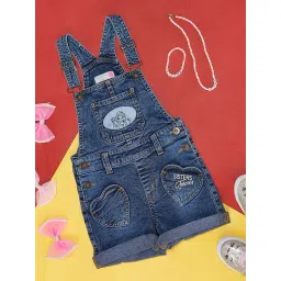 Pantaloons Junior Blue Cotton Printed Dungaree-picture-41