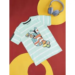 Pantaloons Junior Blue Cotton Printed T-Shirt-picture-37