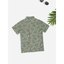 Pantaloons Junior Boys Abstract Printed Spread Collar Pure Cotton Casual Shirt-picture-29