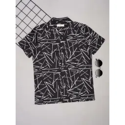 Pantaloons Junior Boys Black Beauty & White Printed Shirts-picture-48