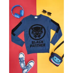 Pantaloons Junior Boys Black Panther Printed Cotton Pullover-picture-23
