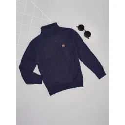 Pantaloons Junior Boys Blue Acrylic Solid Sweater-picture-39