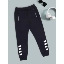 Pantaloons Junior Boys Blue Color Block Track Pants-picture-43
