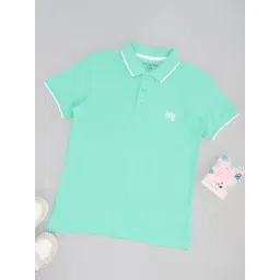 Pantaloons Junior Boys Blue Cotton Solid Polo T-Shirts-picture-40