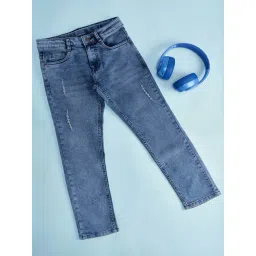 Pantaloons Junior Boys Blue Cotton Tapered Fit Jeans-picture-30