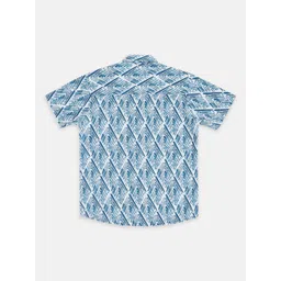 Pantaloons Junior Boys Blue Printed Casual Shirt image 2
