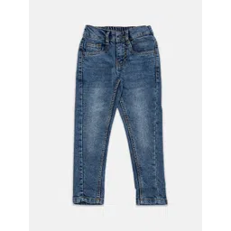 Pantaloons Junior Boys Blue Tapered Fit Light Fade Jeans-picture-23