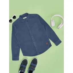 Pantaloons Junior Boys Bluejay Cotton Solid Full Sleeves Shirts-picture-23