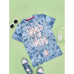 Pantaloons Junior Boys Bright White & Blue Cotton Printed T-Shirts-picture-17