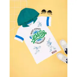 Pantaloons Junior Boys Bright White Cotton Printed T-Shirts-picture-24