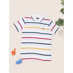 Pantaloons Junior Boys Bright White Striped Polo T-Shirt-picture-23