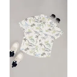 Pantaloons Junior Boys Brilliant White Cotton Printed Shirt-picture-12