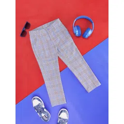 Pantaloons Junior Boys Checked Cotton Trousers-picture-36
