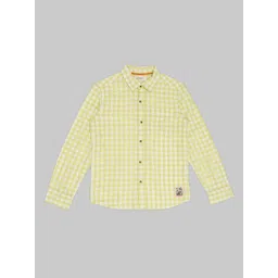 Pantaloons Junior Boys Checked Spread Collar Pure Cotton Casual Shirt-picture-14