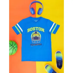 Pantaloons Junior Boys Cobalt Blue Cotton Printed T-Shirt-picture-12