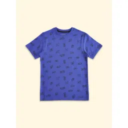 Pantaloons Junior Boys Cobalt Blue Cotton Printed T-Shirt-picture-10