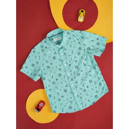 Pantaloons Junior Boys Conversational Printed Cotton Casual Shirt-picture-30