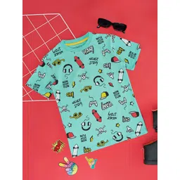 Pantaloons Junior Boys Conversational Printed Cotton T-shirt-picture-50